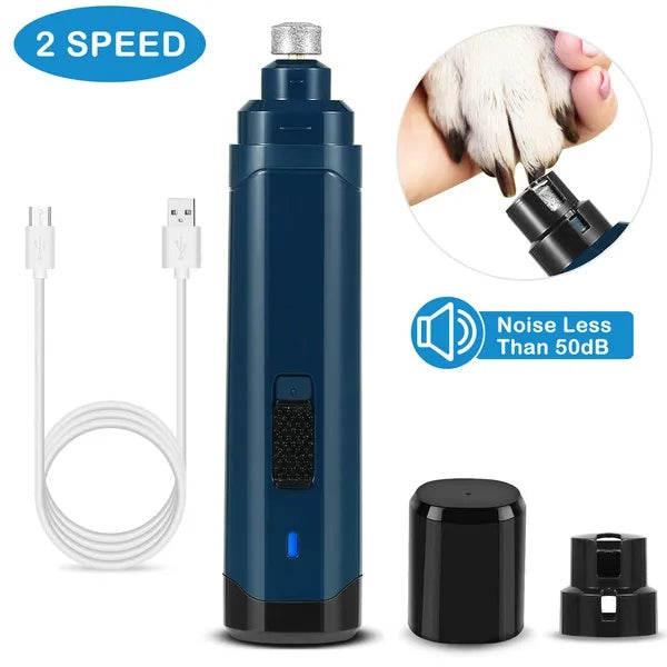 Quiet Pet Nail Grinder – 2 Speed USB Rechargeable Dog & Cat Nail Trimmer