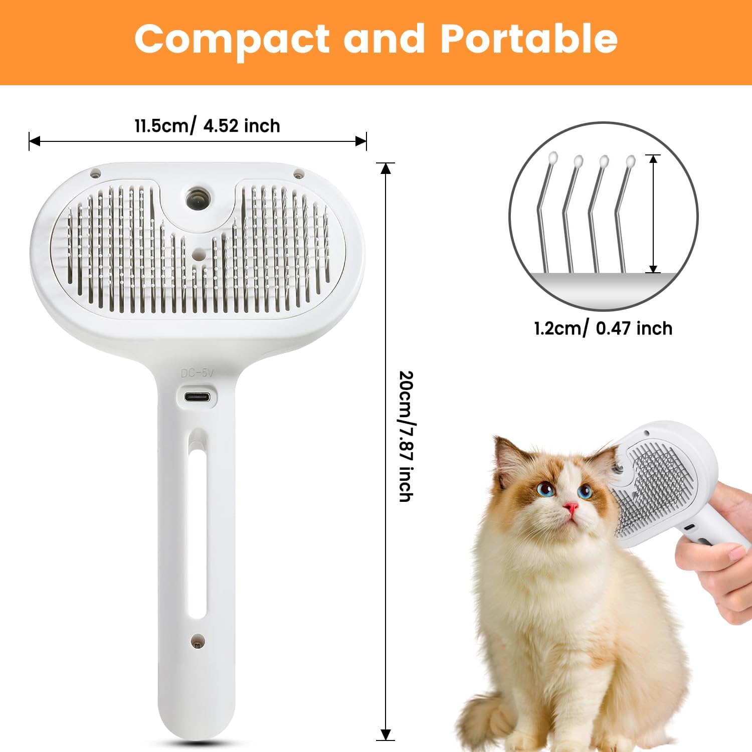 3-in-1 Steam Grooming Brush for Dogs & Cats
