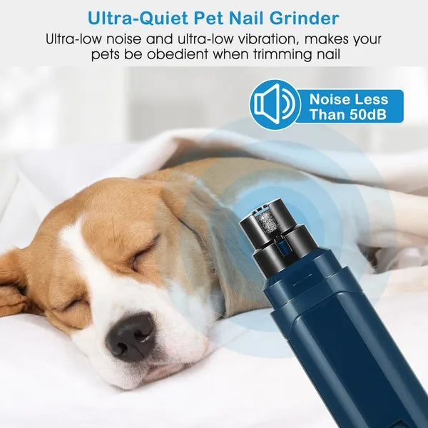 Quiet Pet Nail Grinder – 2 Speed USB Rechargeable Dog & Cat Nail Trimmer