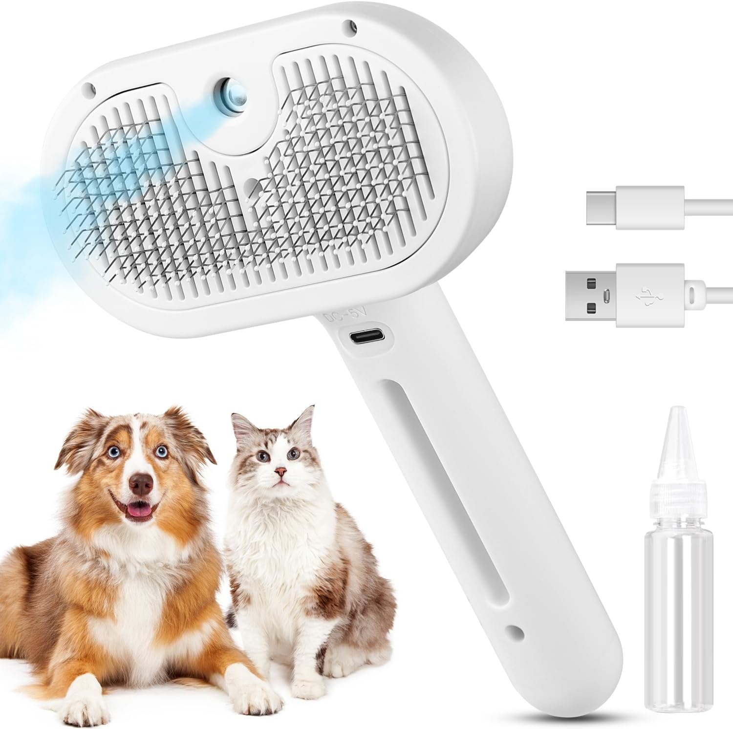 3-in-1 Steam Grooming Brush for Dogs & Cats