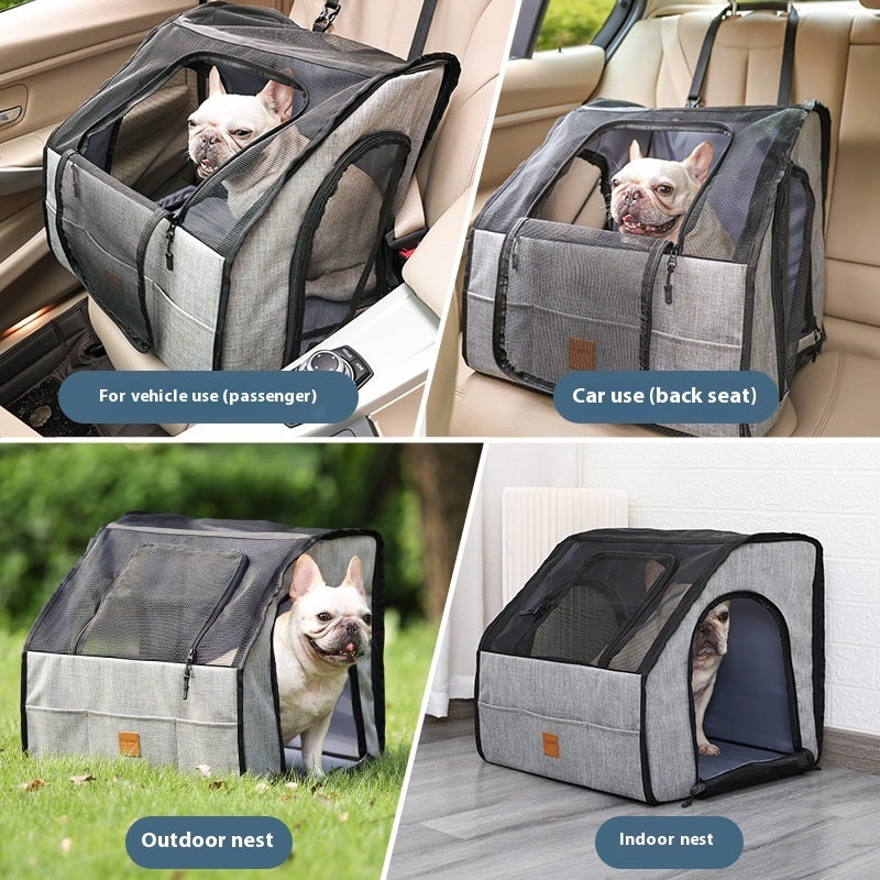 Portable Dog Car Seat – Waterproof Foldable Pet Travel Carrier