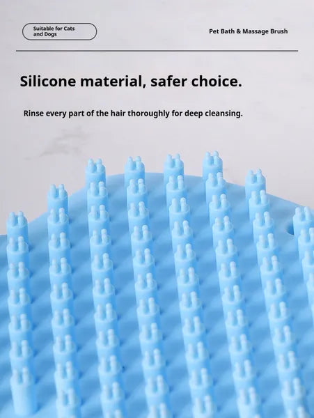 2-in-1 Pet Bath Brush – Soft Silicone Dog & Cat Grooming Massager