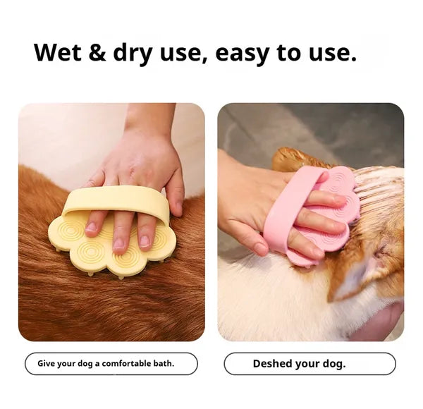 2-in-1 Pet Bath Brush – Soft Silicone Dog & Cat Grooming Massager