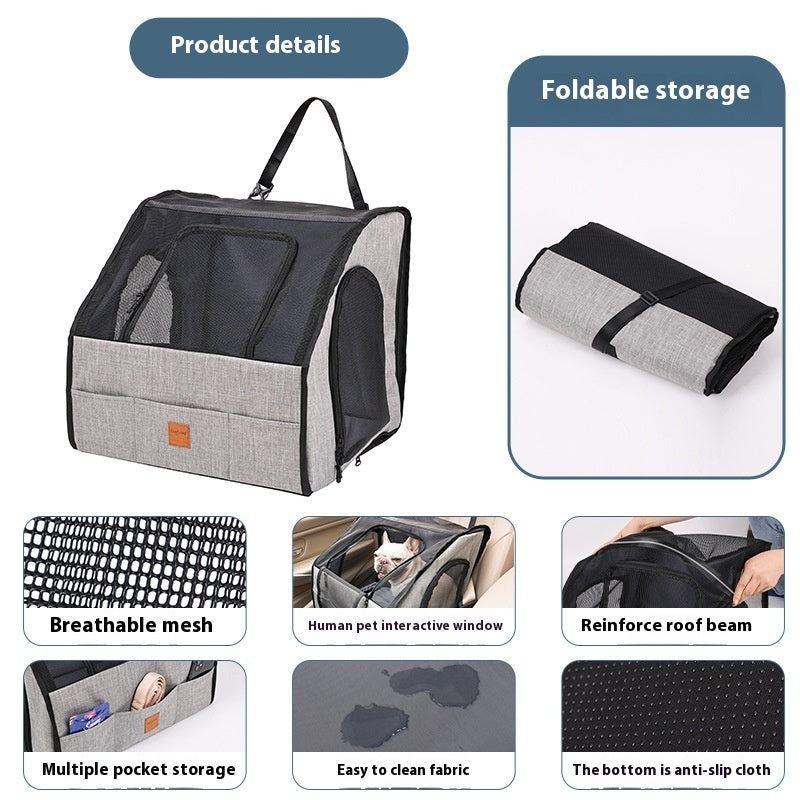 Portable Dog Car Seat – Waterproof Foldable Pet Travel Carrier